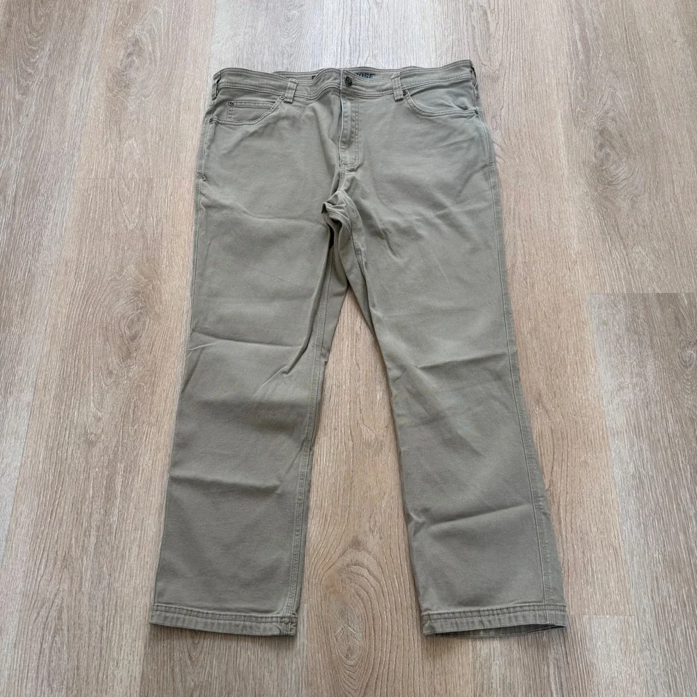 Duluth Flex Fire Hose Slim Fit Pants Mens 40x30 Khaki Tan Workwear Utility